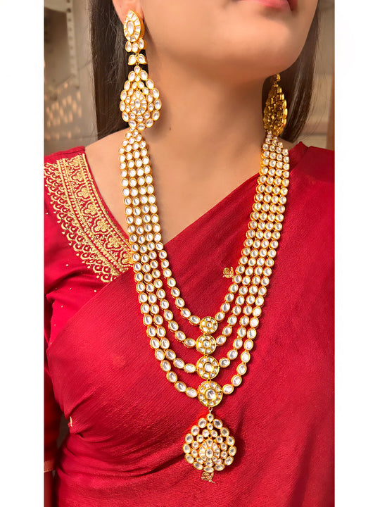 Sanvika Long Necklace Set-White