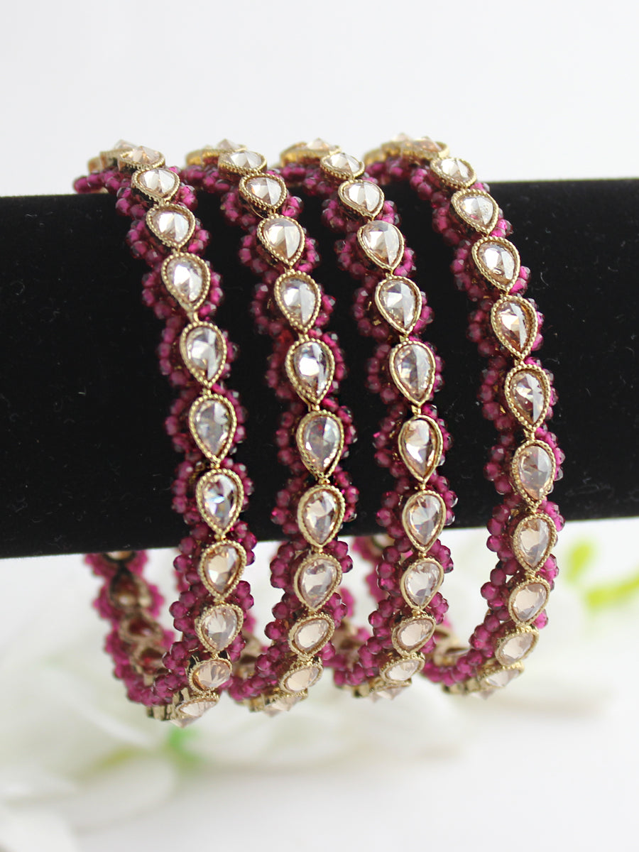 Sukriti Bangle Set-Ruby