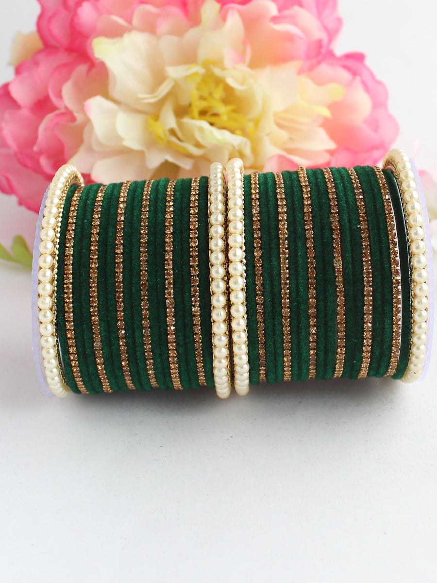 Jaanvi Bangle Set-Green