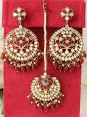 Roshini Earrings & Tikka-Maroon