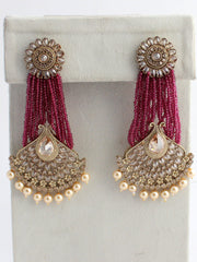 Diya Earrings-Ruby