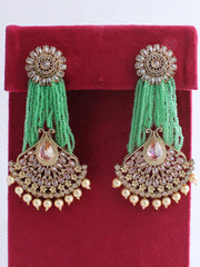 Diya Earrings-Pistachio Green