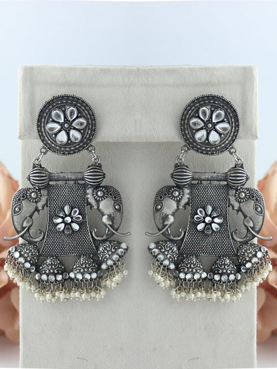 Kinjal Earrings-Antique Silver