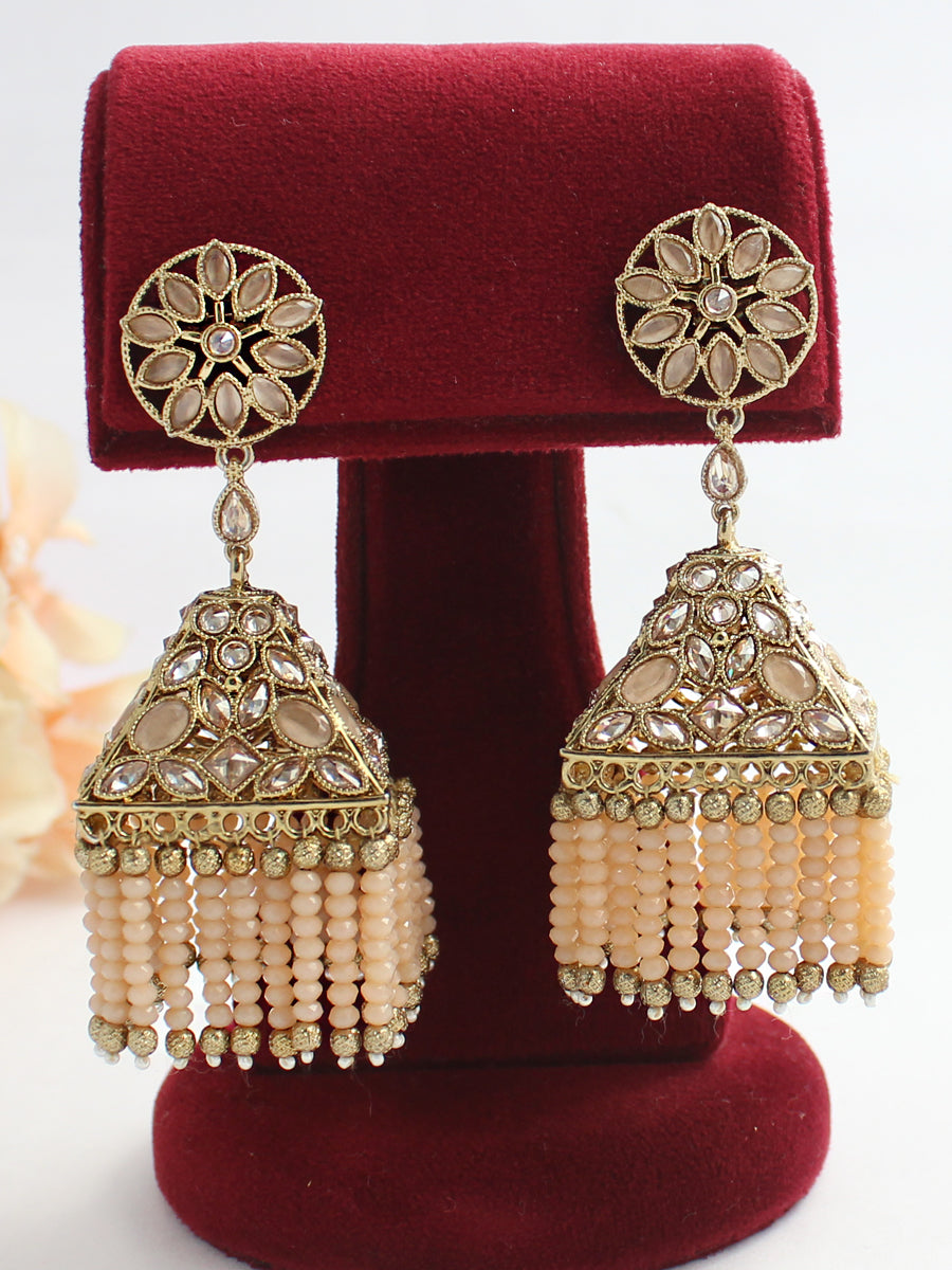 Azzah Earrings-Peach