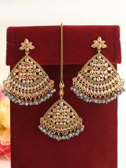 Shahin Earrings & Tikka-Grey