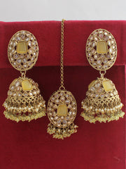 Saanvi Earrings & Tikka-Yellow