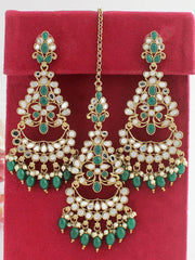 Kangana Earrings & Tikka-Green