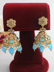 Dhwani Jhumki Earrings-Aqua