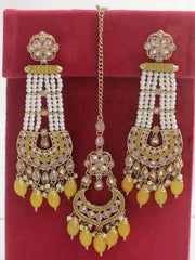 Kashish Earrings & Tikka-Yellow