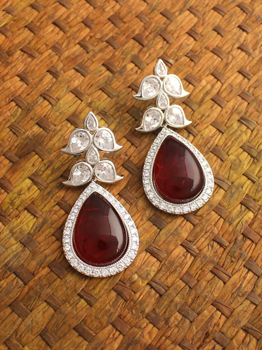 Paris Earrings-Maroon