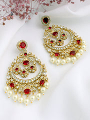 Avisha Chandbali Earrings -Maroon