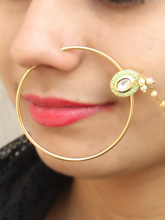 Maahi Nose Ring-Mint Green