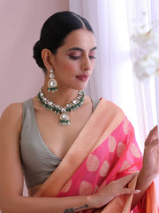 Patiala Bib Necklace Set-Mint Green