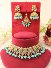 Kashmira Necklace Set-Aqua