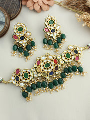 Rajasthan Choker Necklace Set-Multicolor