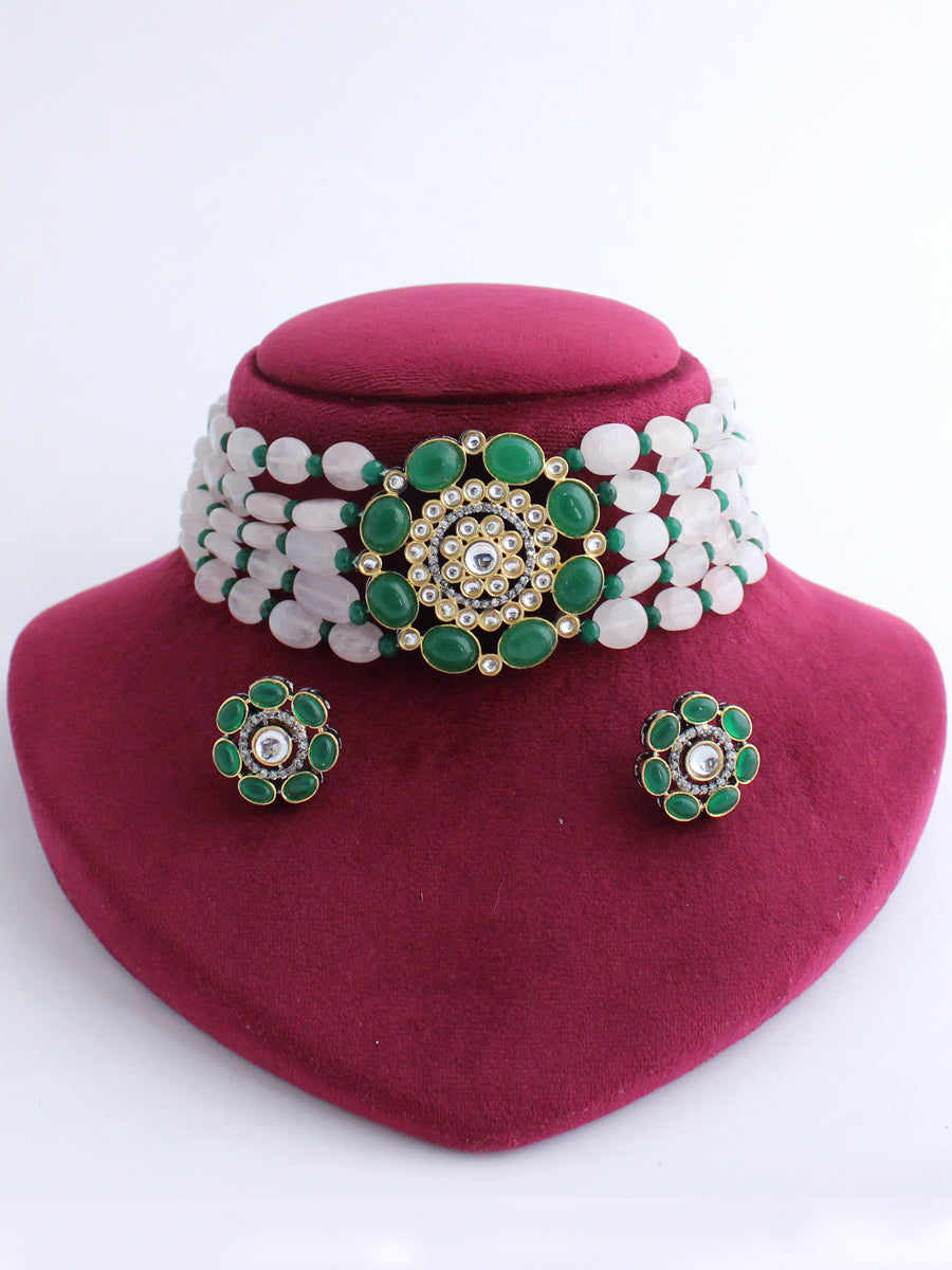 Saanvi Necklace Set-Green