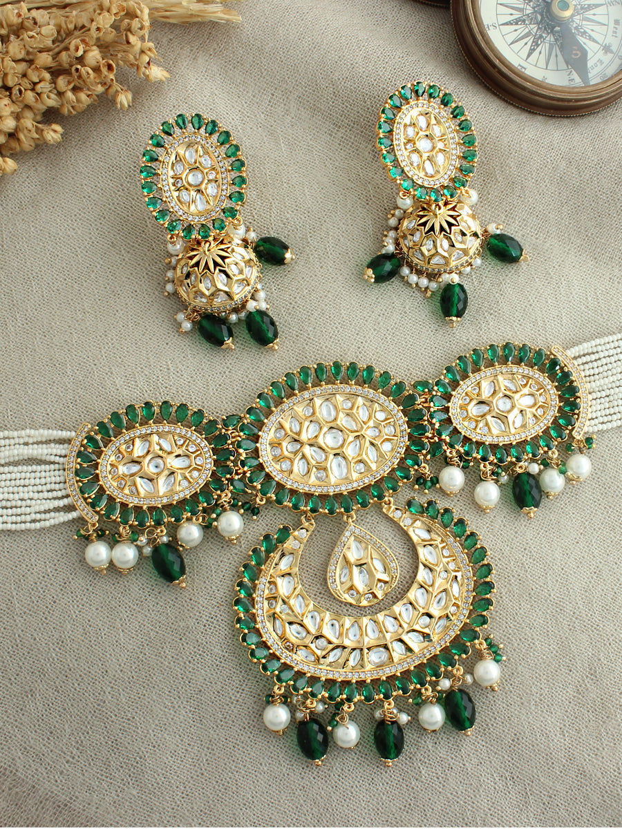 Sialkot Necklace Set-Green