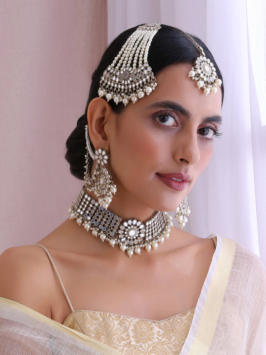 Kangana Mirror Necklace Set