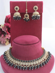 Mehak Necklace Set - Black