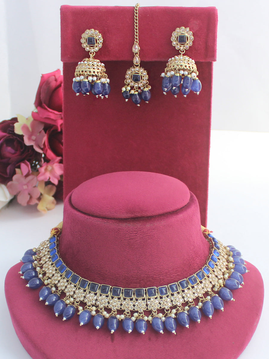 Mehak Necklace Set - Blue