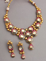 Falguni Meenakari Necklace Set-Multicolor