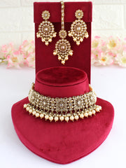 Jigyasa Necklace Set-Golden