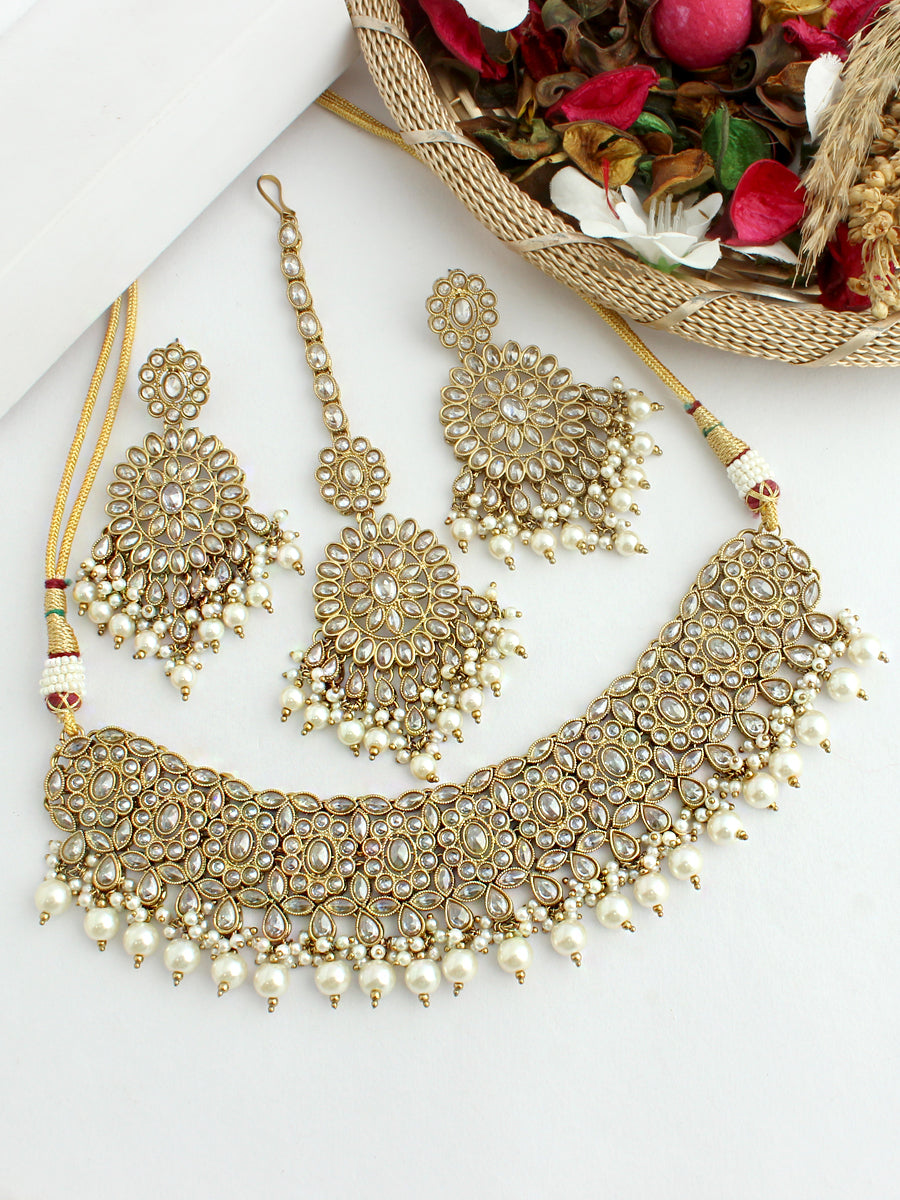 Shahin Necklace Set-Gold