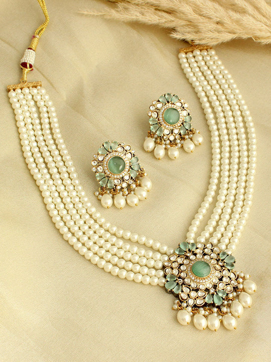 Anandi Necklace Set-Mint Green