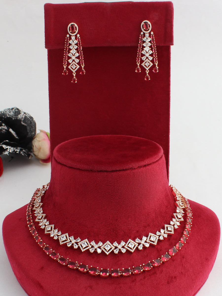 Victoria Necklace Set-Ruby