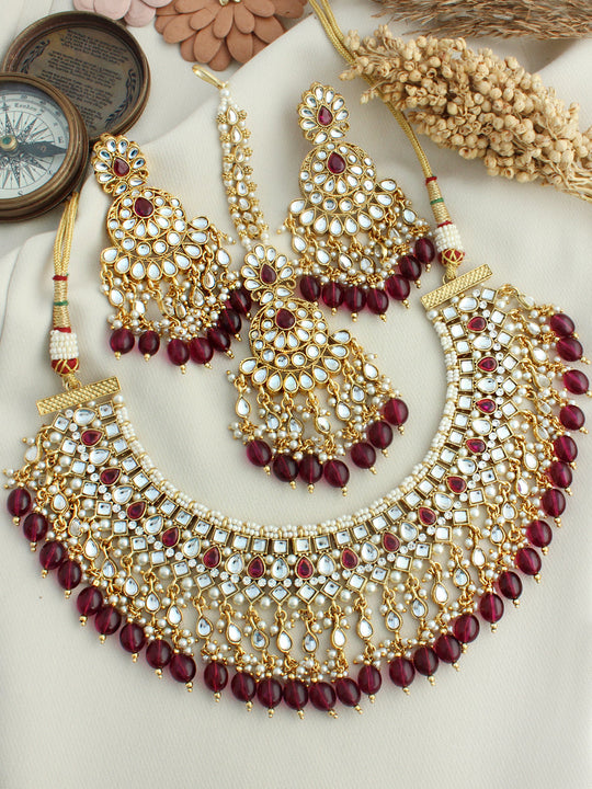 Alvira Necklace Set-purple