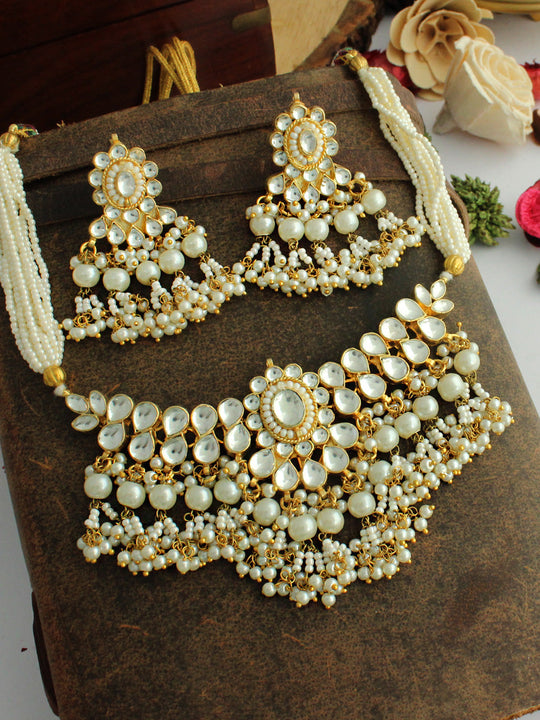 Vriddhi Choker Necklace Set-White