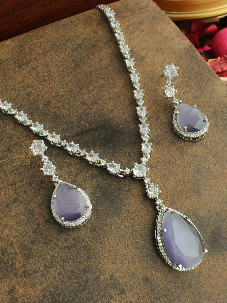 Sofia Pendant Necklace Set-Lavender