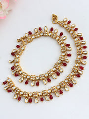 Divya Anklet Payal-Maroon