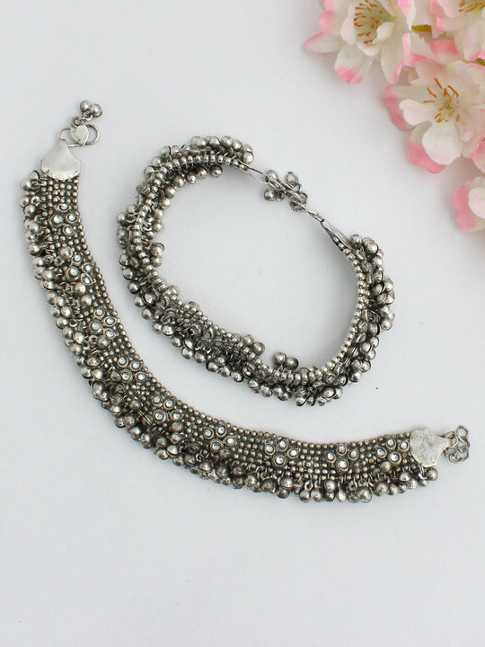 Noori Anklet Payal-Silver