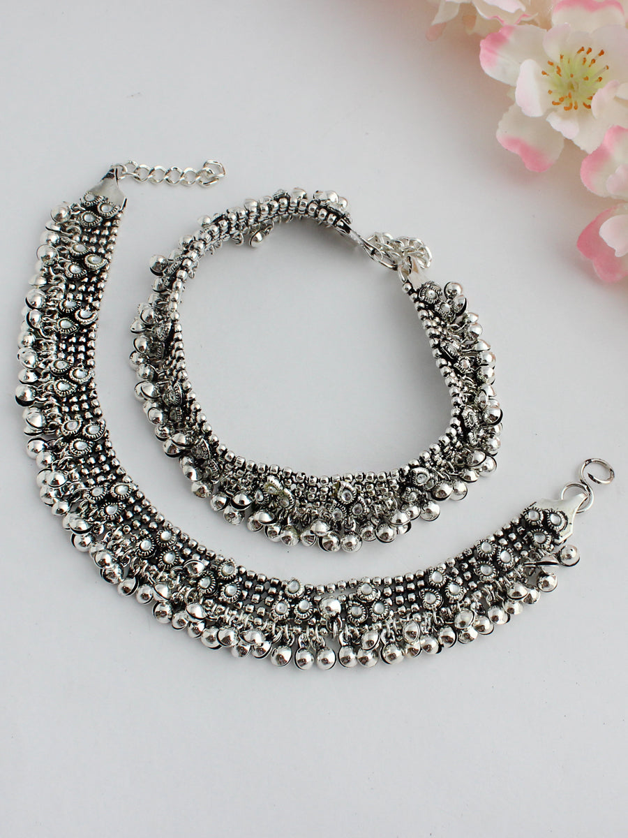 Misha Anklet Payal-Silver