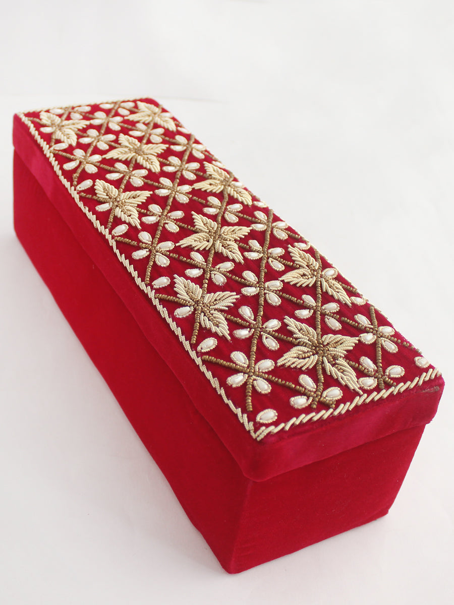 1 Row Bridal Choora Bangle Box-Hot Pink