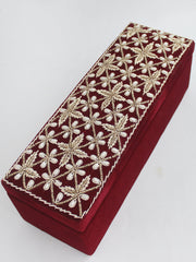 1 Row Bridal Choora Bangle Box-Dark Maroon