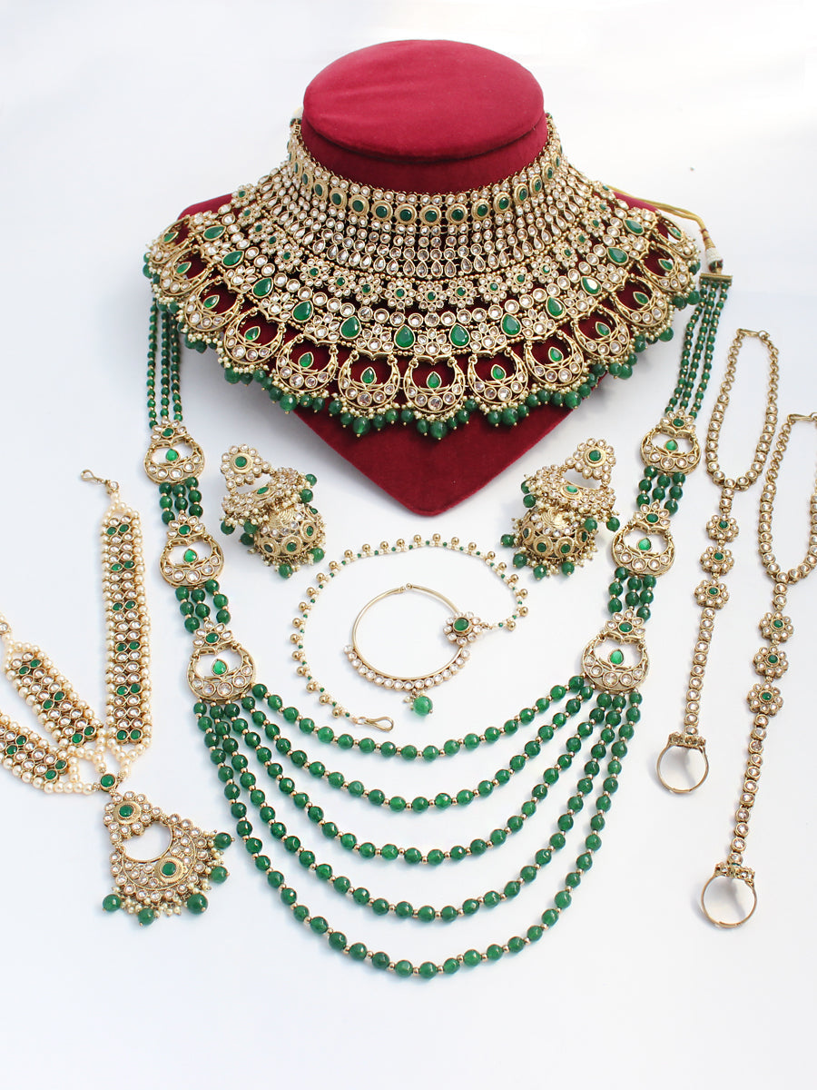 Ishrat Bridal Set-Green