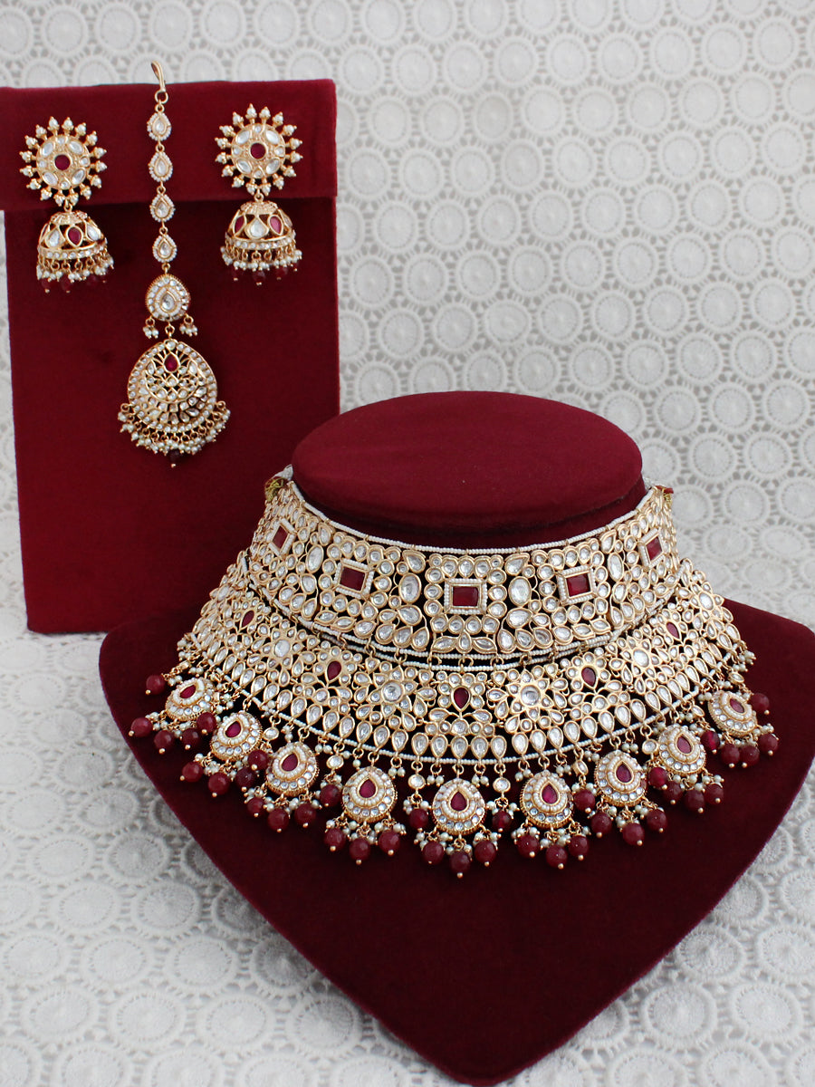 Alia Bridal Set-Maroon