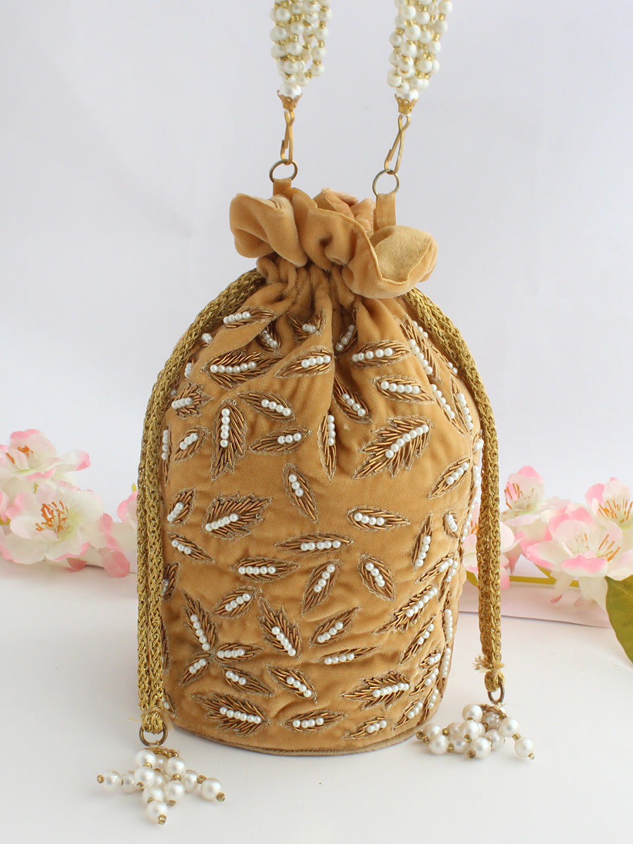 Maanvi Potli Bag-Golden