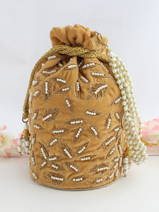 Maanvi Potli Bag-Golden