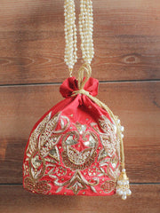 Mehru Potli Bag-Red