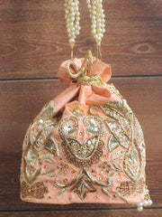 Mehru Potli Bag-Peach