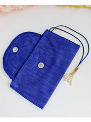 Silk Pouch With Mirror Work/ Wedding Favors-Blue