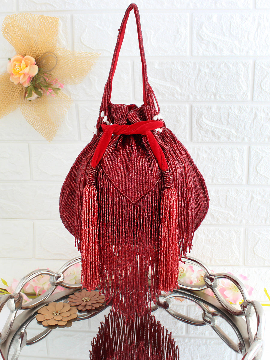 Tanisha Potli Bag-Maroon