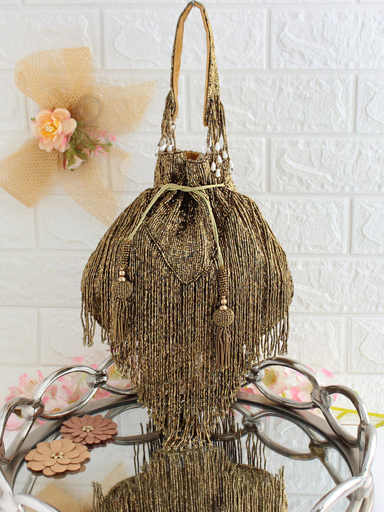 Nayra Potli Bag-Antique Gold