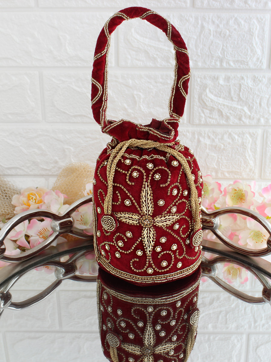 Gunjan Potli Bag-Maroon