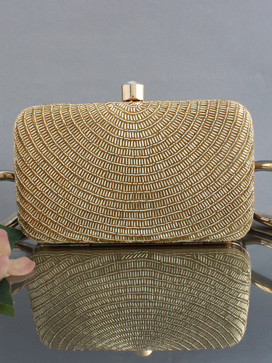 Simone Clutch Bag-golden