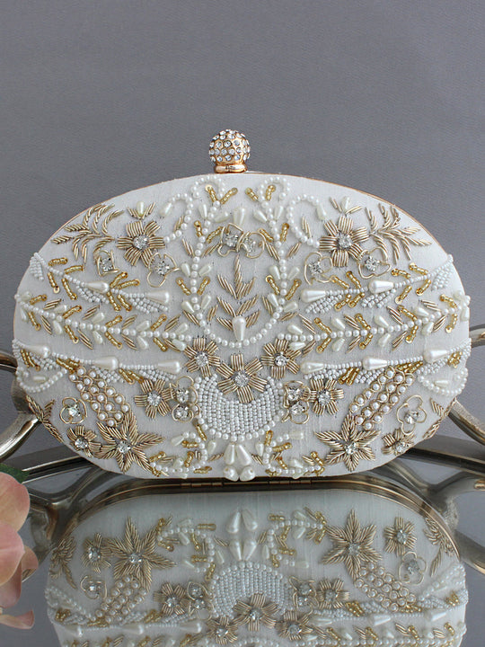 Mayra Clutch Bag-Ivory