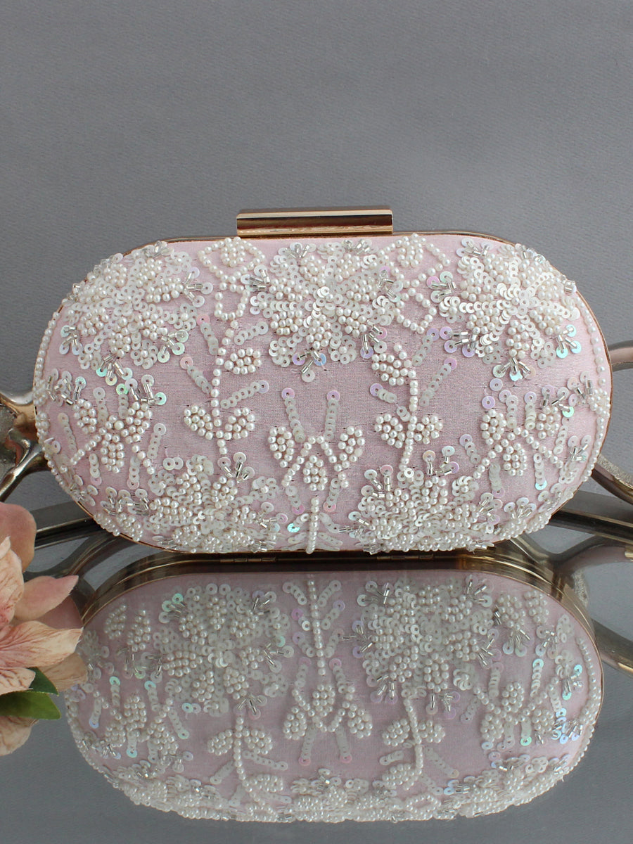 Sharvi Clutch Bag-Pastel Pink